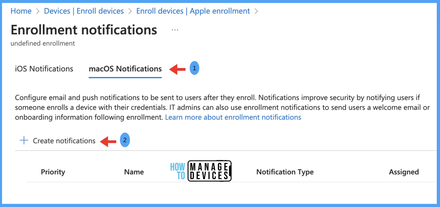 Setup Enrollment Notification in Intune for Mac Devices Fig.5